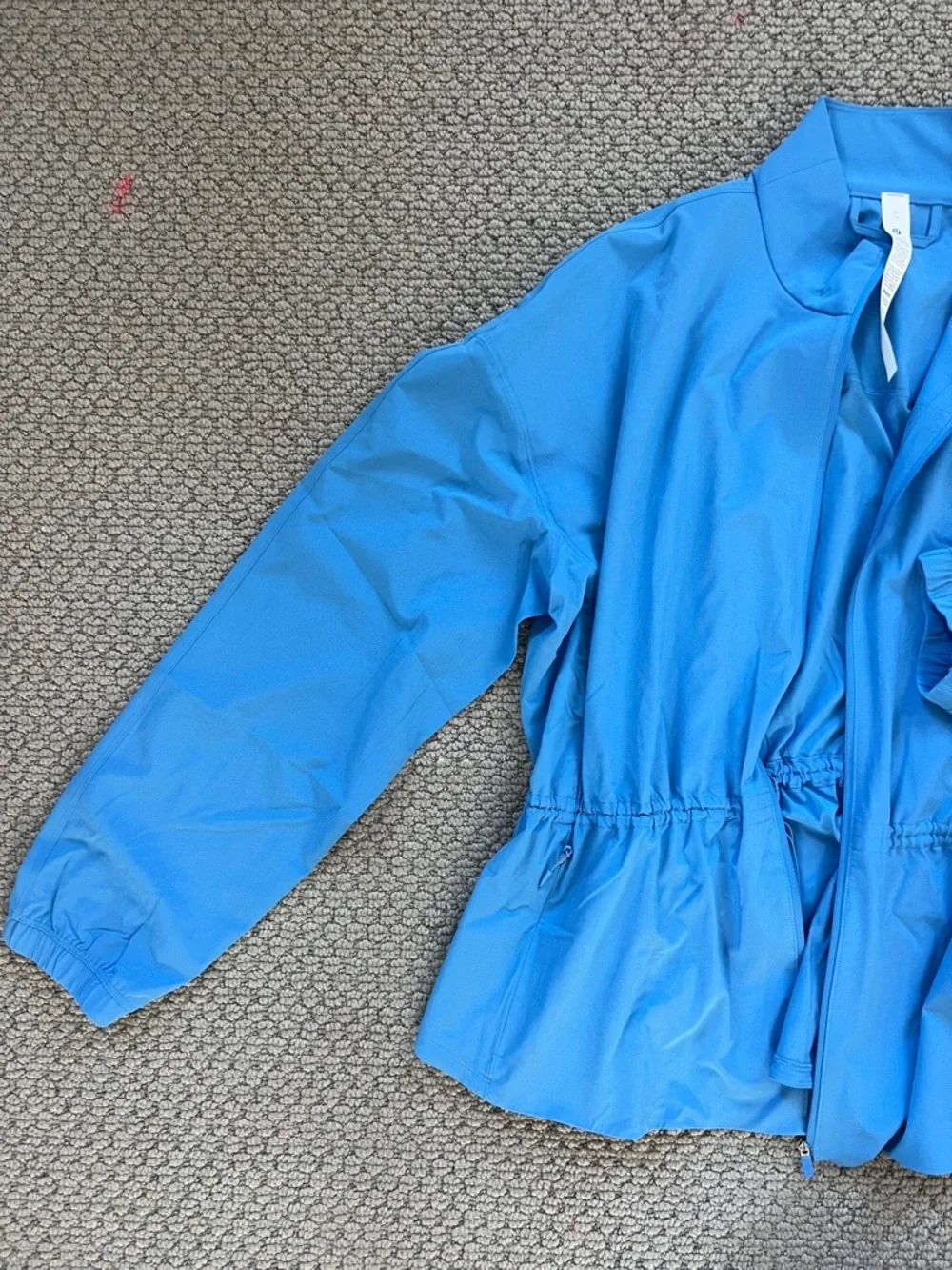 Bright UV Protective Blue Cinch-Waist Running Zip Jacket size extra large XL